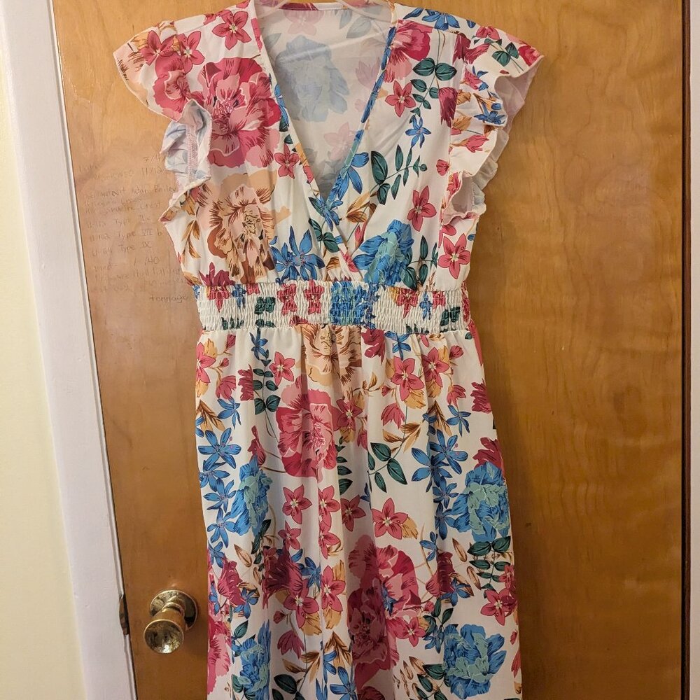 Floral knee length sun dress